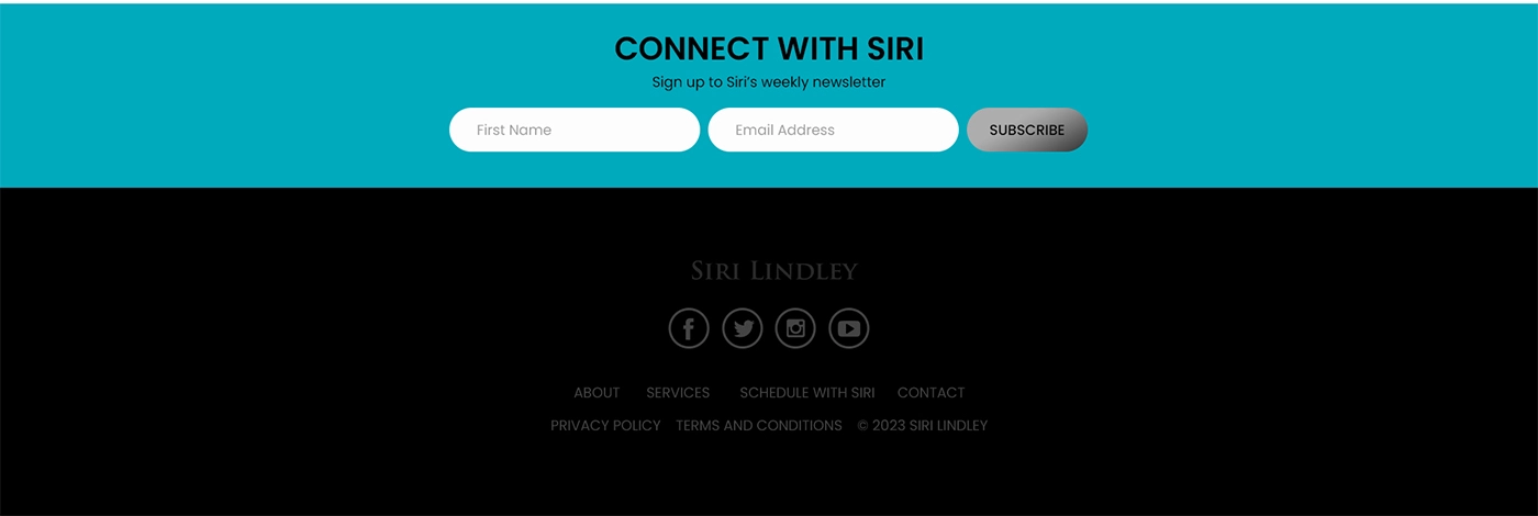 Siri Lindley Homepage Redesign Concept